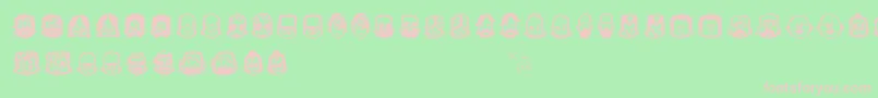 Teub3 Font – Pink Fonts on Green Background