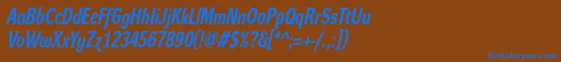 DynagroteskrcBolditalic Font – Blue Fonts on Brown Background