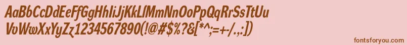 DynagroteskrcBolditalic Font – Brown Fonts on Pink Background