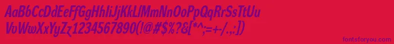 DynagroteskrcBolditalic Font – Purple Fonts on Red Background