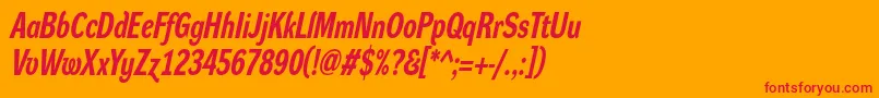 DynagroteskrcBolditalic Font – Red Fonts on Orange Background