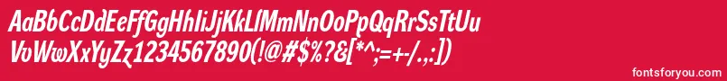 DynagroteskrcBolditalic Font – White Fonts on Red Background