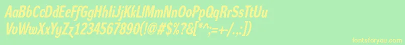 DynagroteskrcBolditalic Font – Yellow Fonts on Green Background