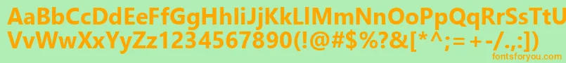 LeelawadeeUiРџРѕР»СѓР¶РёСЂРЅС‹Р№ Font – Orange Fonts on Green Background