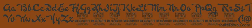 WaiterPersonalUseOnly Font – Black Fonts on Brown Background