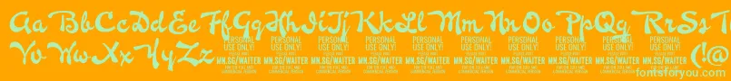 WaiterPersonalUseOnly Font – Green Fonts on Orange Background