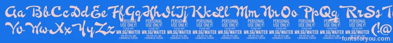 WaiterPersonalUseOnly Font – Pink Fonts on Blue Background