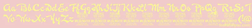 WaiterPersonalUseOnly-Schriftart – Gelbe Schriften auf rosa Hintergrund