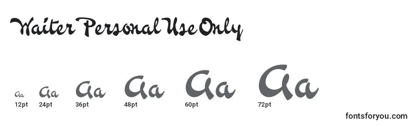 WaiterPersonalUseOnly Font Sizes
