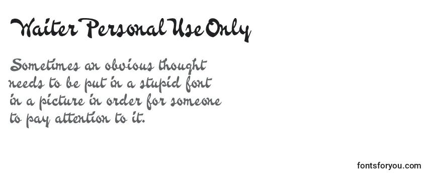 WaiterPersonalUseOnly Font