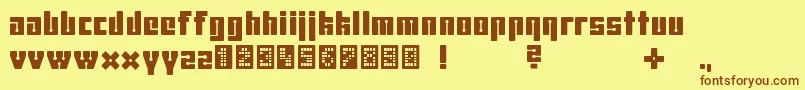 Uhura2239 Font – Brown Fonts on Yellow Background