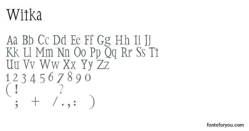 Шрифт Witka – алфавит, цифры, специальные символы