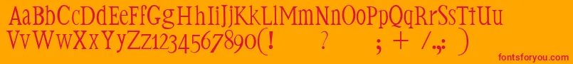 Witka Font – Red Fonts on Orange Background