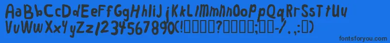 Worm Font – Black Fonts on Blue Background