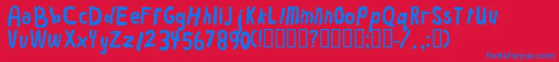 Worm Font – Blue Fonts on Red Background