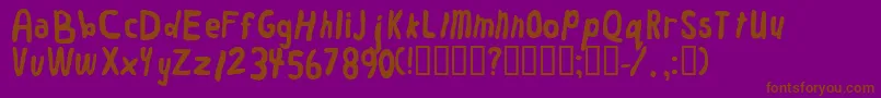 Worm Font – Brown Fonts on Purple Background