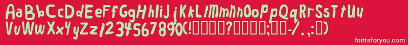 Worm Font – Green Fonts on Red Background