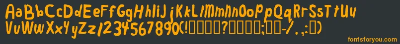 Worm Font – Orange Fonts on Black Background