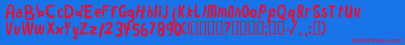 Worm Font – Red Fonts on Blue Background