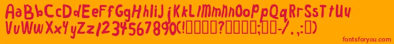 Worm Font – Red Fonts on Orange Background