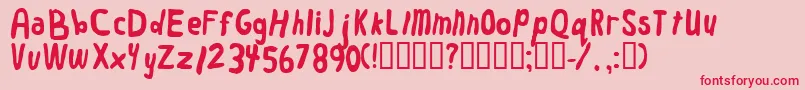Worm Font – Red Fonts on Pink Background