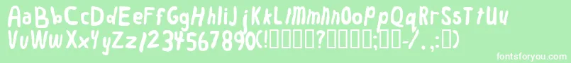 Worm Font – White Fonts on Green Background