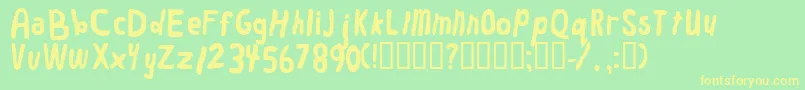 Worm Font – Yellow Fonts on Green Background