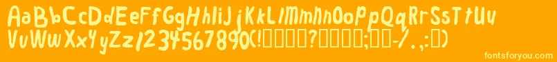 Czcionka Worm – żółte czcionki na pomarańczowym tle