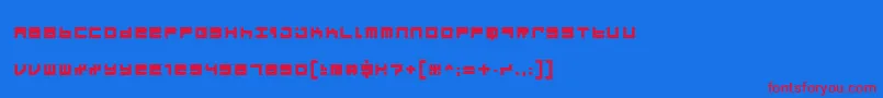 フォントMicro ffy – 赤い文字の青い背景