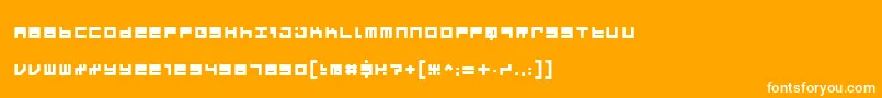 フォントMicro ffy – オレンジの背景に白い文字