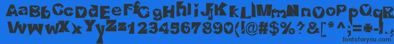 HeartlessValiumwhore Font – Black Fonts on Blue Background