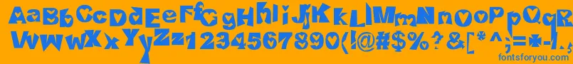 HeartlessValiumwhore Font – Blue Fonts on Orange Background