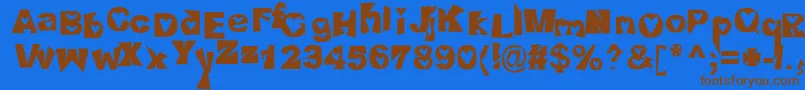 HeartlessValiumwhore Font – Brown Fonts on Blue Background