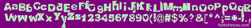 HeartlessValiumwhore Font – Green Fonts on Purple Background