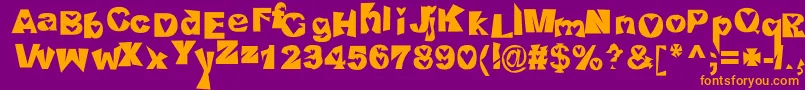 HeartlessValiumwhore Font – Orange Fonts on Purple Background