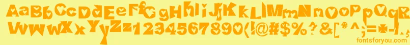 HeartlessValiumwhore Font – Orange Fonts on Yellow Background