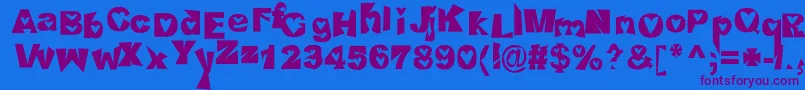 HeartlessValiumwhore Font – Purple Fonts on Blue Background