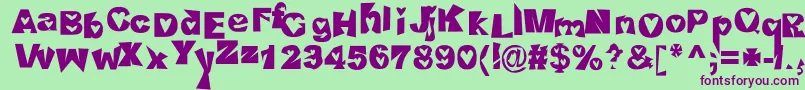 HeartlessValiumwhore Font – Purple Fonts on Green Background