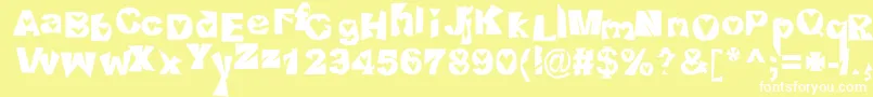 HeartlessValiumwhore Font – White Fonts on Yellow Background