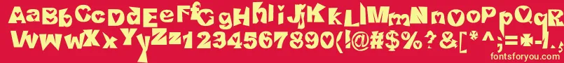 フォントHeartlessValiumwhore – 黄色の文字、赤い背景