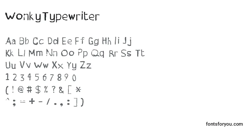 Fuente WonkyTypewriter - alfabeto, números, caracteres especiales