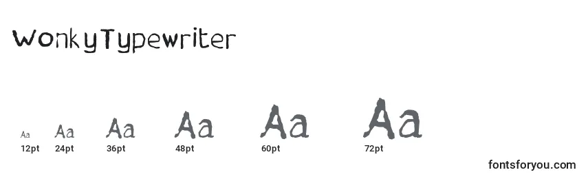 Rozmiary czcionki WonkyTypewriter