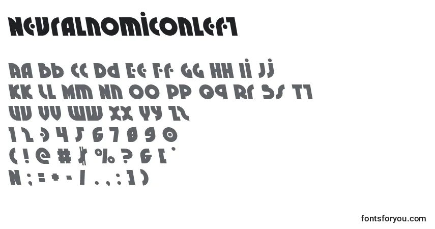 Neuralnomiconleft Font – alphabet, numbers, special characters