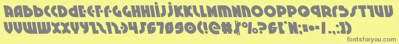 Neuralnomiconleft-fontti – harmaat kirjasimet keltaisella taustalla