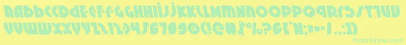 Neuralnomiconleft Font – Green Fonts on Yellow Background