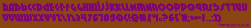 フォントNeuralnomiconleft – 紫色のフォント、茶色の背景