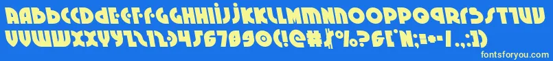 フォントNeuralnomiconleft – 黄色の文字、青い背景