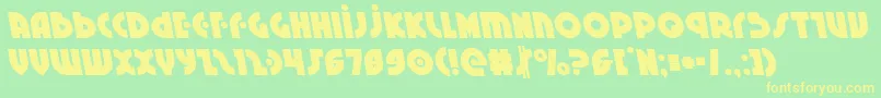 Neuralnomiconleft Font – Yellow Fonts on Green Background