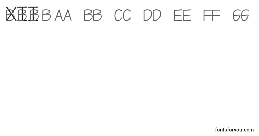 Шрифт Xii – алфавит, цифры, специальные символы