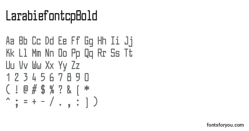 Czcionka LarabiefontcpBold – alfabet, cyfry, specjalne znaki